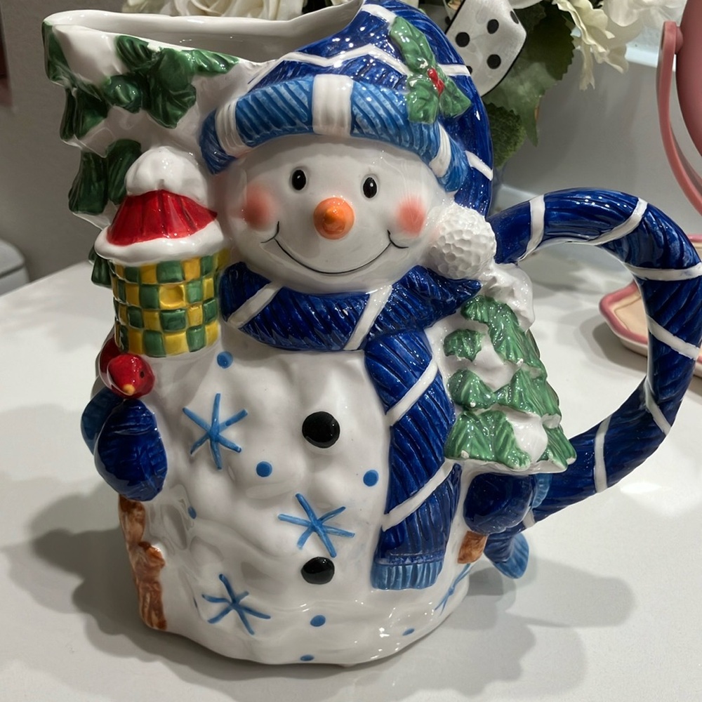 Snowman Holiday Water Pitcher